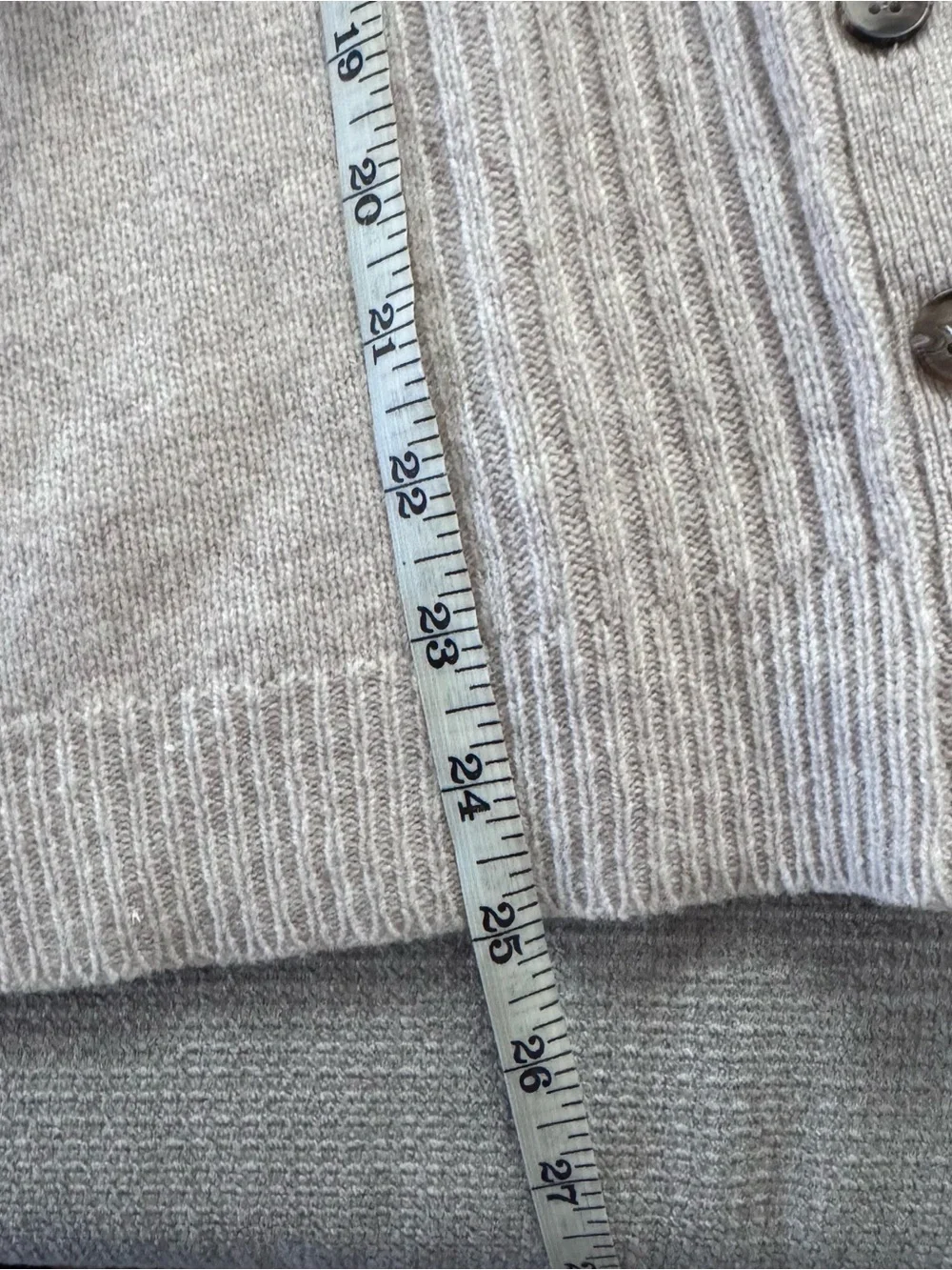 Madewell 100 % Merino wool Ribbed Yoke Button-Side Sweater cream XS